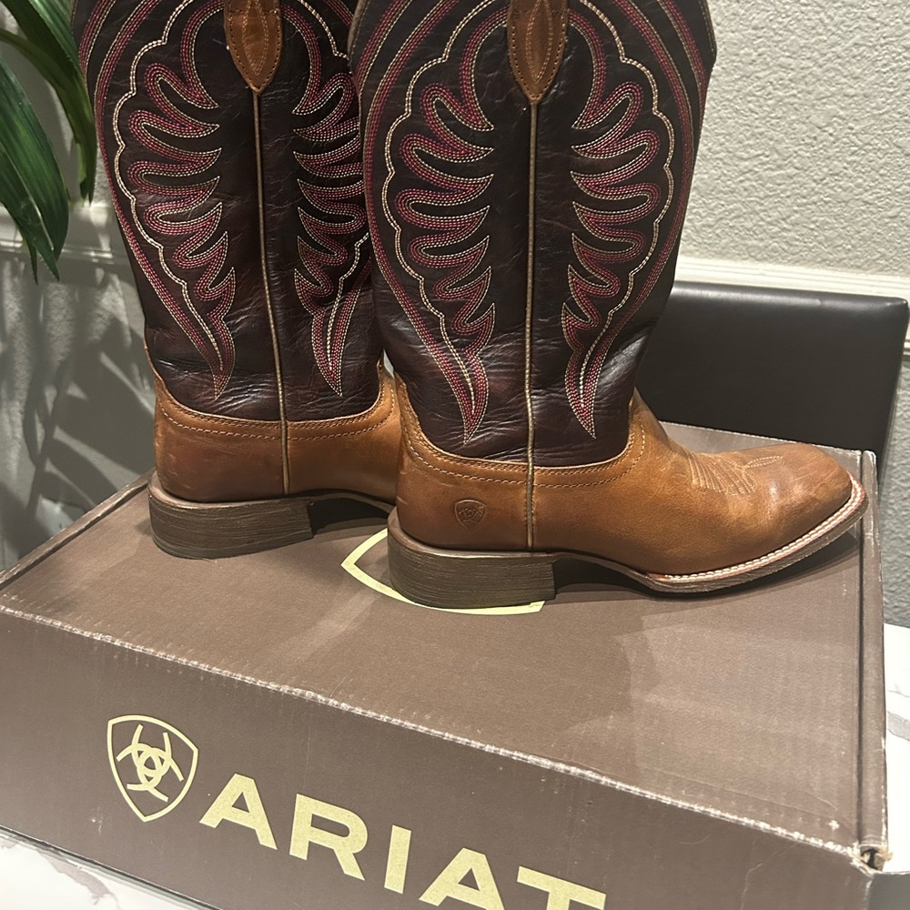Ariat Women’s Brown and Pink Western Boots